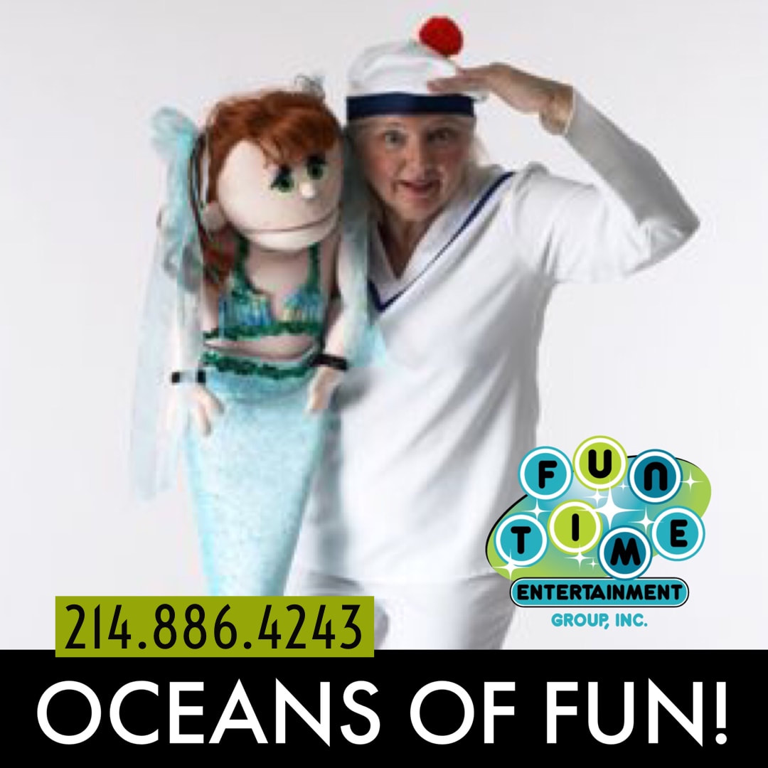 kids show dallas, mermaid show, dallas, puppet show, birthday show for kids, day care show, ocean show, 