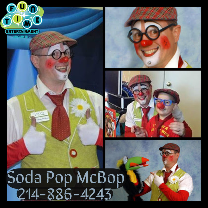 Award-winning clown Dallas, Dallas Clown, DFW Clown, Frisco Clown, Texas, puppet show, Balloon twisting, music, clown show dallas, DFW clown 